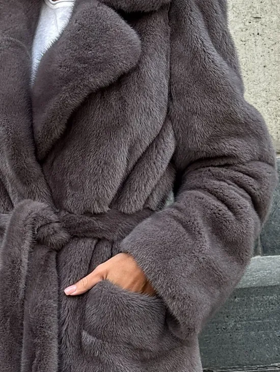 Норковая шуба лавандового цвета - VELVET - фото 3