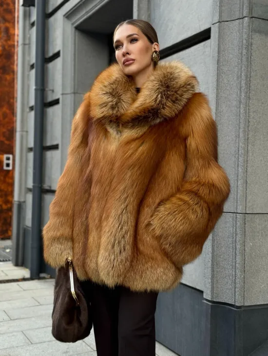 Шуба из лисы - рыжая - фото 9
