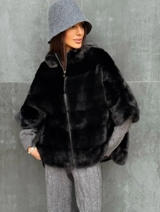 Черная норковая кофта - фото 2