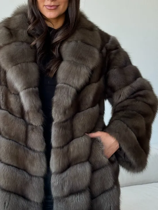 Длинная шуба из соболя - фото 3