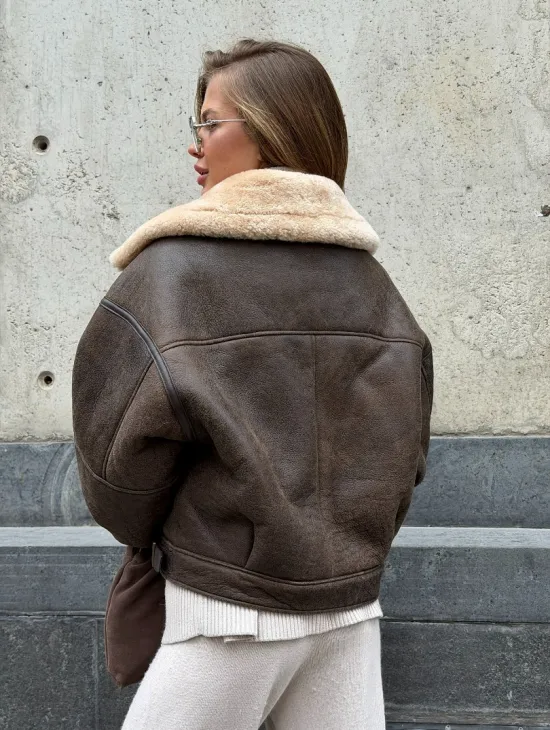 Дубленка - пилот женская - фото 7