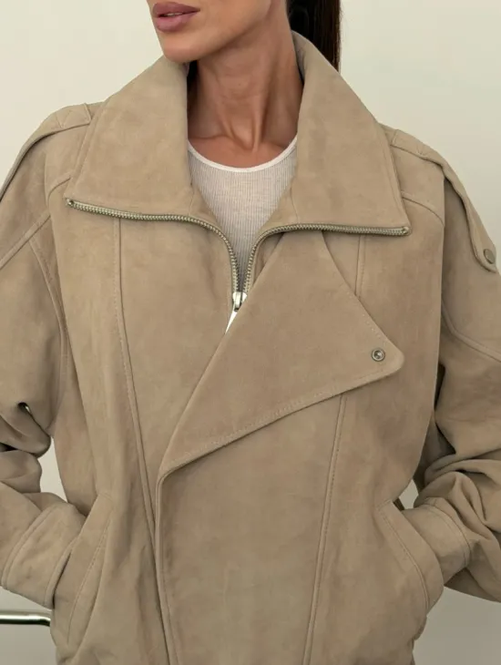 Современная куртка из замшевой кожи - фото 3