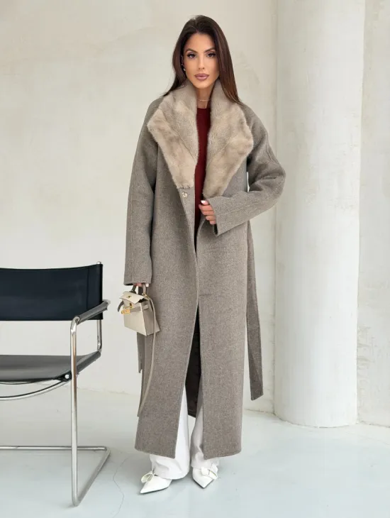 Пальто женское с норкой - фото 11