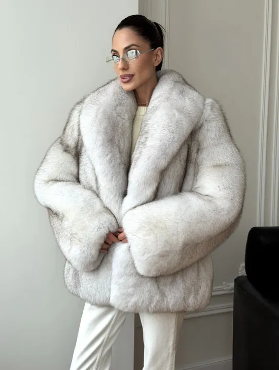 Шуба из песца - колотый лед - фото 8