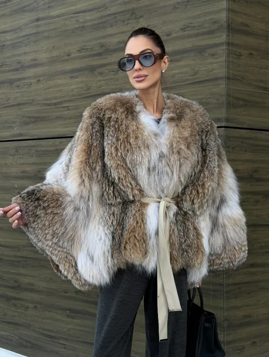 Шуба - летучка из меха рыси - фото 11
